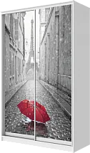 Шкаф-купе 2-х дверный с фотопечатью Париж, зонтик